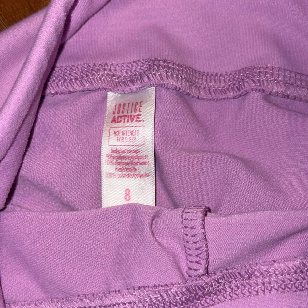 Justice Lavender Purple Girls' Leggings with Side Lace Detail Size 8